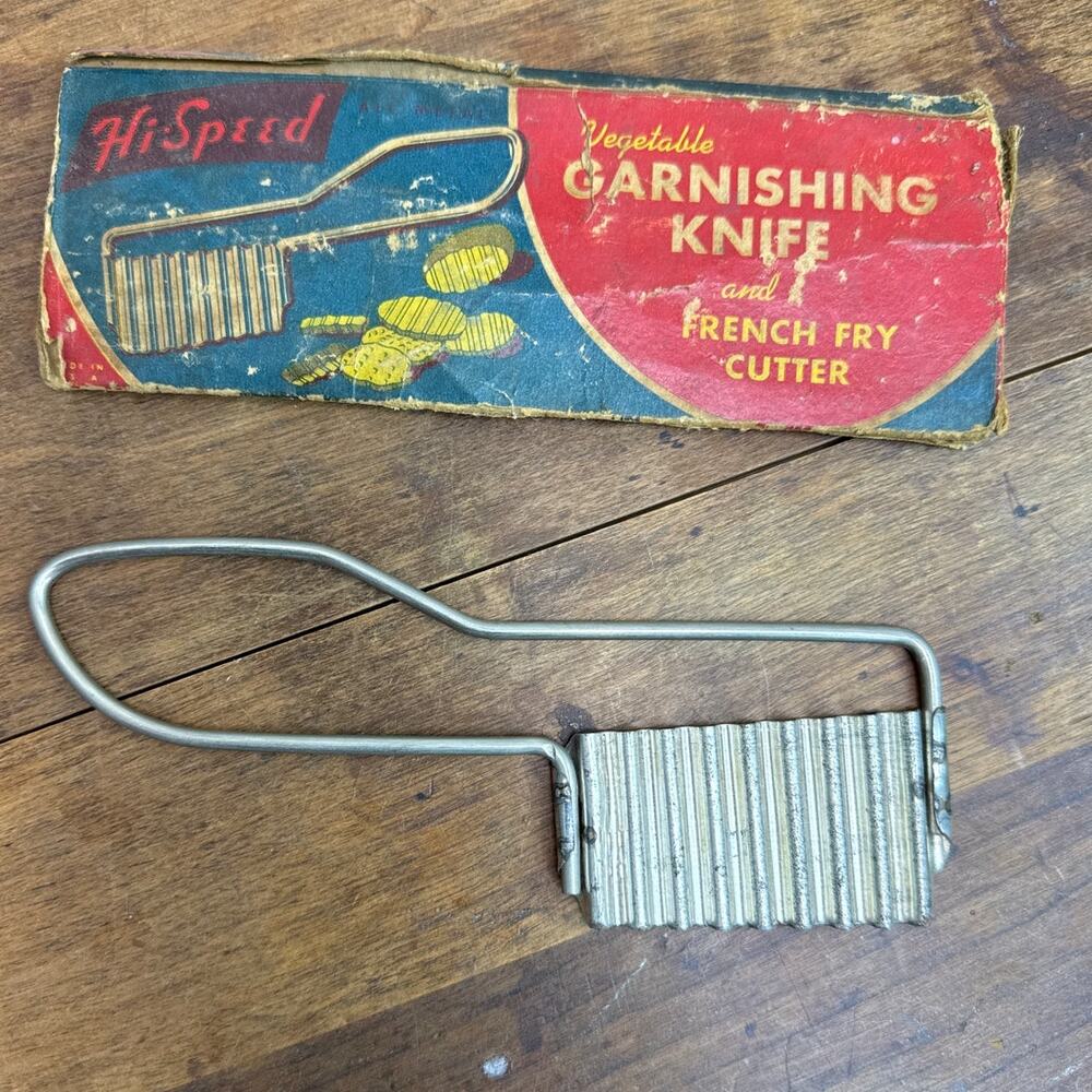 Vintage Hi-Speed Metal Vegetable Garnishing Knife & Fry Cutter Kitchen Gadget
